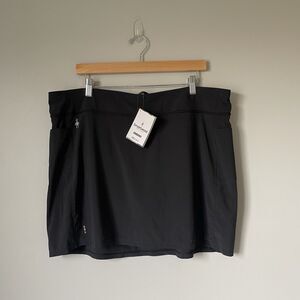 Smartwool Merino Sport Lined Athletic Skirt Skort Black Lightweight Women's XL